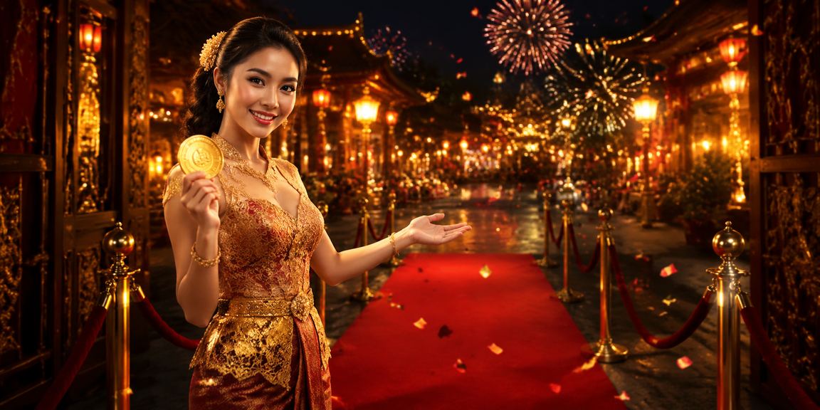 Kerumunan meriah di festival taruhan kasino dengan suasana malam yang semarak