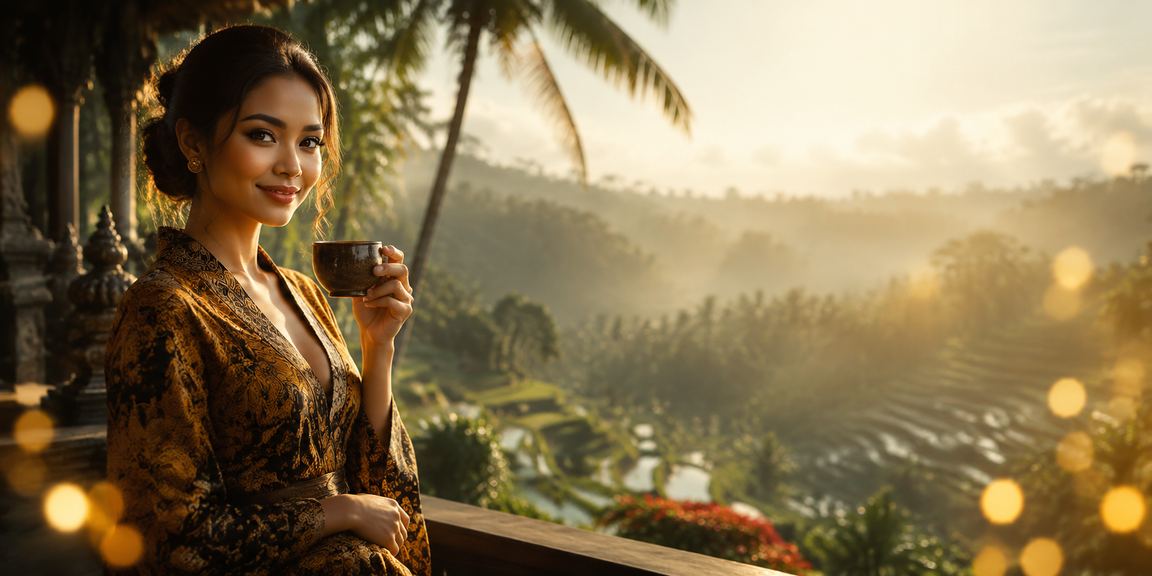 Suasana cafe bergaya Vietnam dengan nuansa casino modern dan pencahayaan hangat