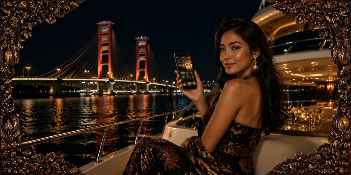 Model Vietnam mengakses platform casino mobile dengan tampilan profesional dan modern
